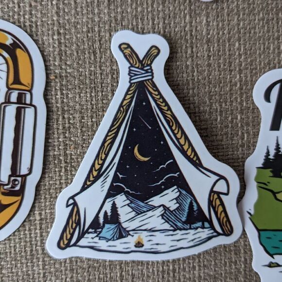 Hiking stickers decal Hiking trail adventure inspired outdoor stickers set of 10 - Picture 2 of 5